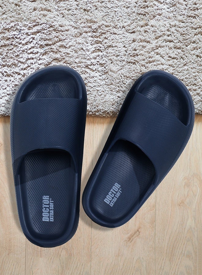 DOCTOR EXTRA SOFT Men's Classic Ultra Soft Sliders/Slippers with Cushion FootBed for Adults | Comfortable & Lightweight | Stylish & Anti-Skid | Waterproof & Everyday Flip Flops for Gents & Boys D-504