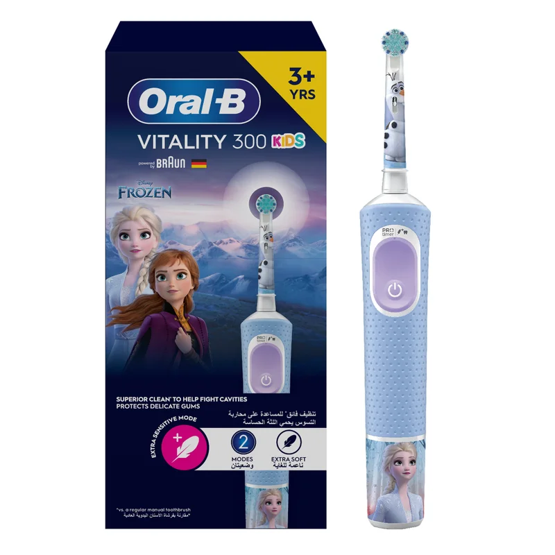 Oral-B Vitality 300 KIDS Rechargeable Toothbrush with 2 Cleaning Modes & 2 Minutes Built in Timer - D103.413.2K FROZEN