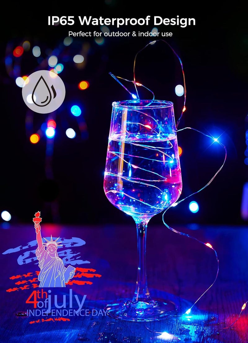 Brightown 12 Pack Led Fairy Lights Battery Operated String Lights Waterproof Silver Wire 7 Feet 20 Led Firefly Starry Moon Lights for DIY Wedding Party Bedroom Patio Christmas - Image 3