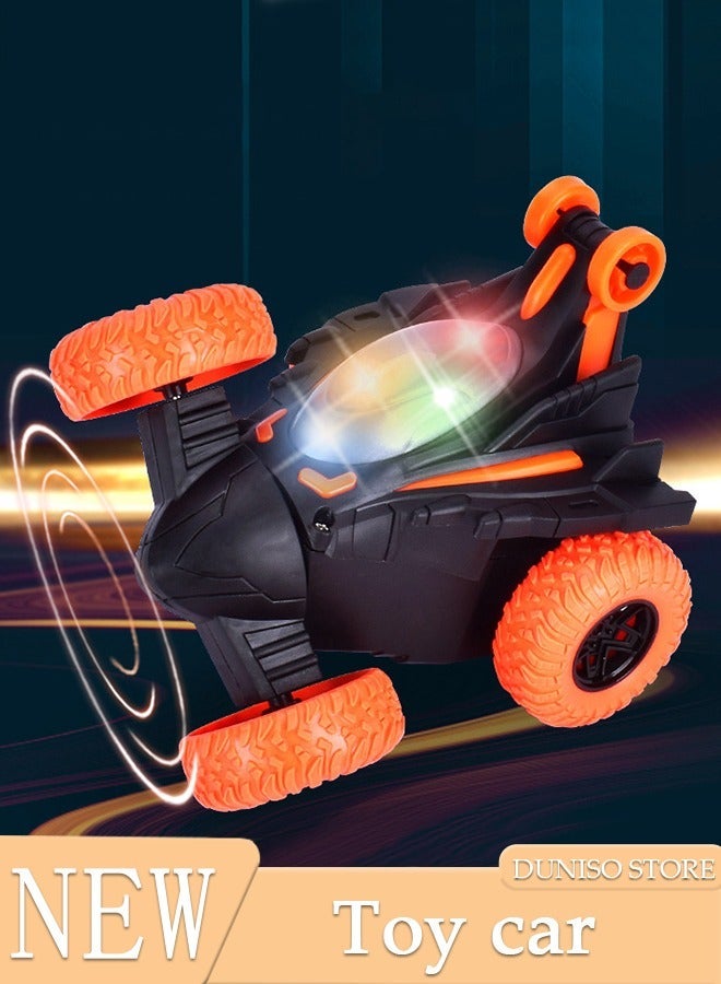 DUNISO 360 ° rotating remote control toy car with lights and music for rolling, suitable as a gift for boys and girls - Image 1