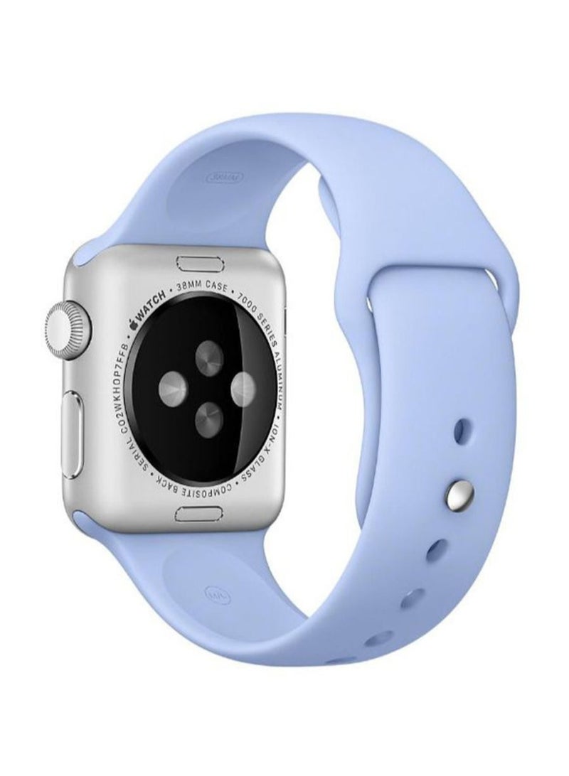 Silicone Sport Band Compatible with 46mm/45mm/44mm/49mm for Apple Watch All Series Light Blue - Image 2