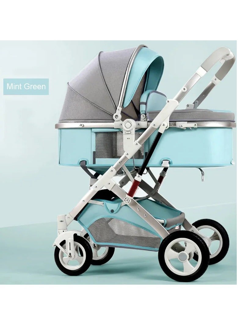 DubaiGallery Lightweight sit-and-play lie down baby folding two-way high landscape shock absorption four-season-wheel