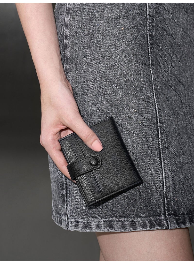 Charles & Keith Bliss Snap Button Card Holder - Black - Image 2