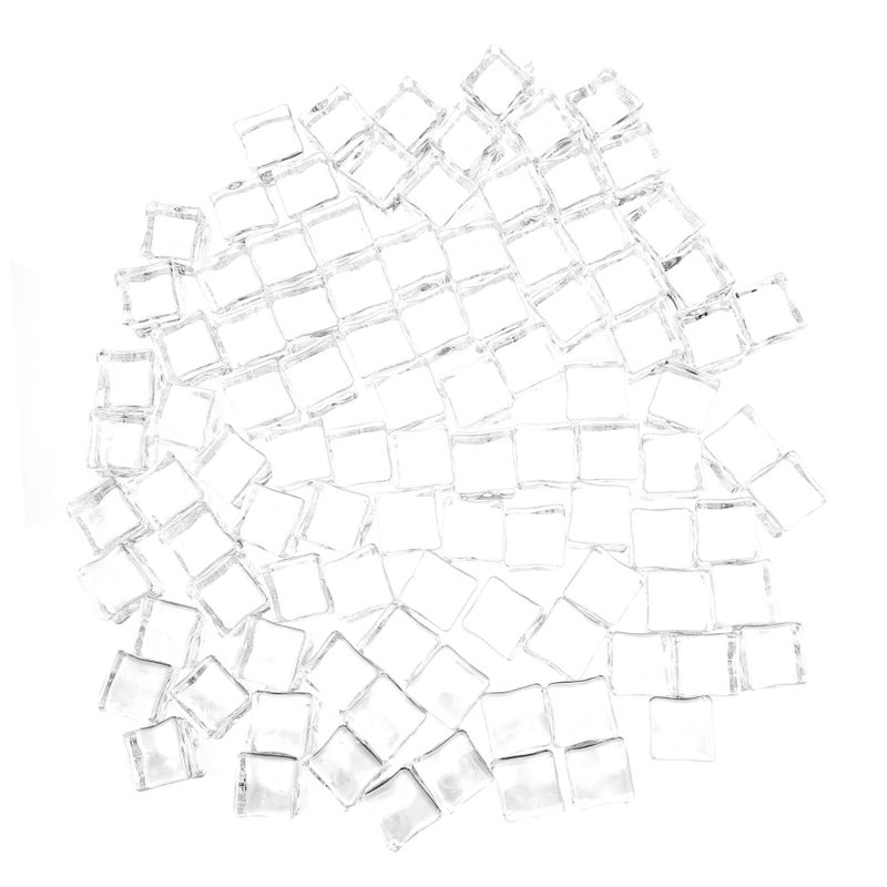 100 Acrylic Artificial Ice Cubes Square Fake Ice Props Reusable Realistic Party Decor - Image 2