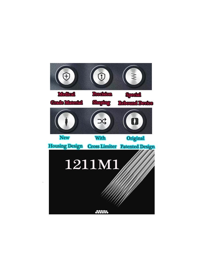10-Pieces Disposable Tattoo Needles,Sterilized Safety Magnums Needle,Most Common Paint Perfectly Tattoo Needles,Size 1211M1 - Image 3