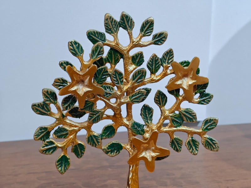 The Artage Brass Decorative Kalpavriksha Tree Gifts for Housewarming, Tree of Life, Feng Shui Gifts Artifacts for Home Decoration Showpiece Tabletop Decor Good for Vastu (Green) - Image 4