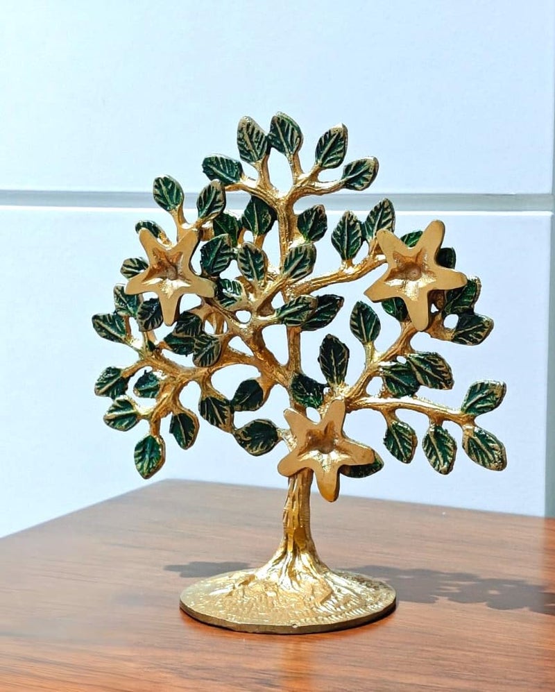 The Artage Brass Decorative Kalpavriksha Tree Gifts for Housewarming, Tree of Life, Feng Shui Gifts Artifacts for Home Decoration Showpiece Tabletop Decor Good for Vastu (Green) - Image 2