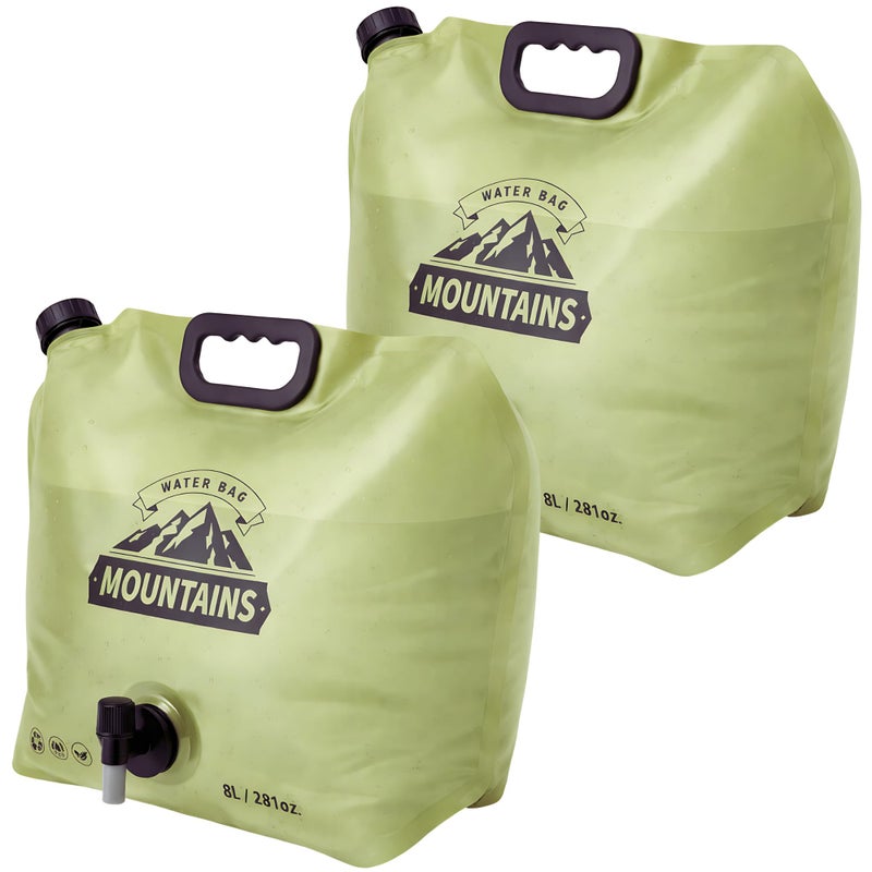 CoreMuse Camping Water Container 2 Gallon Collapsible Water Jug with Spout - Reusable BPA Free Plastic Flasks, Foldable Empty Gallon Jug for Water Storage, Water Bag for Outdoor Hiking Emergency Prep (2 Pack) - Image 1