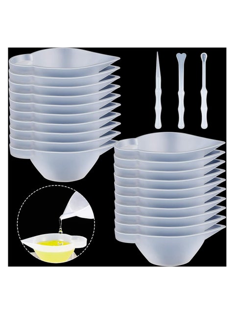 23-Piece Silicone Mold Cup Dispenser Kit for Epoxy Resin Crafts - Includes Mini Measuring Cups, Rubber Spoon, Glue Stick, Scraper, and Color Modulation Tools