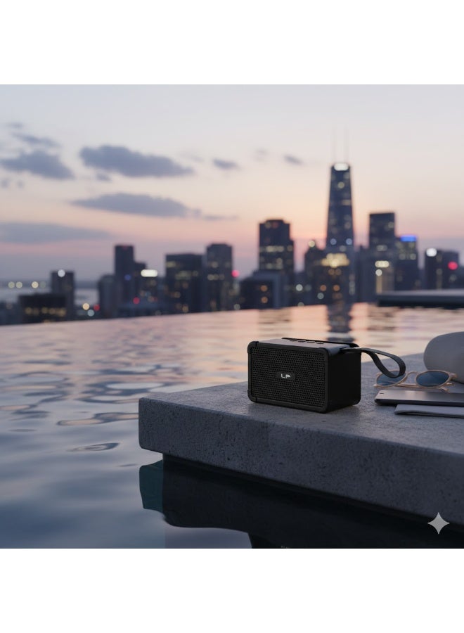 ال بي مكبر الصوت المحمول من الذي يجمع بين التصميم العصري الجذاب والتقنيات الصوتية المتقدمة. رفيقك المثالي في كل مكان لون اسود - Image 2