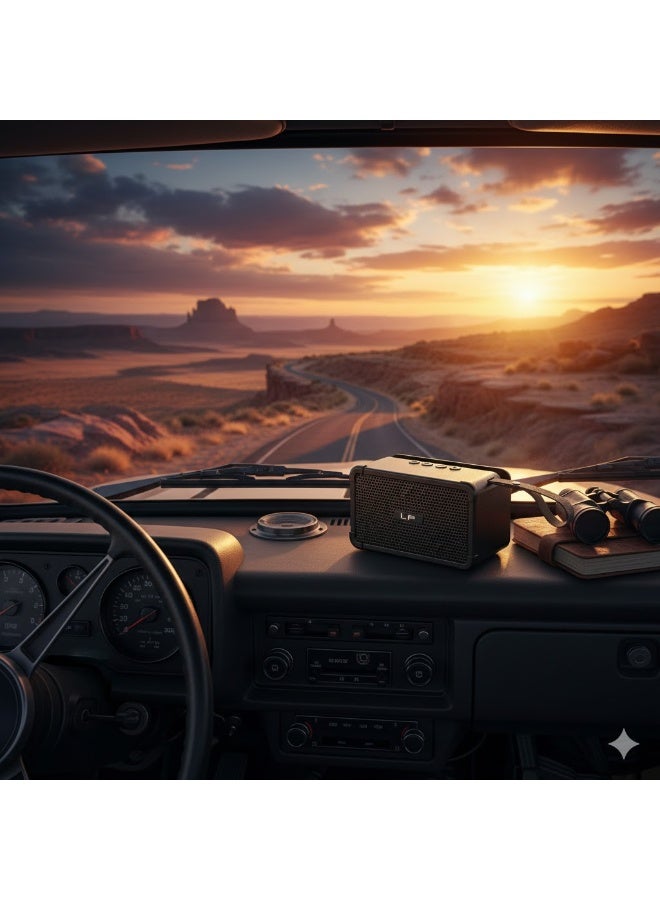 ال بي مكبر الصوت المحمول من الذي يجمع بين التصميم العصري الجذاب والتقنيات الصوتية المتقدمة. رفيقك المثالي في كل مكان لون اسود - Image 3