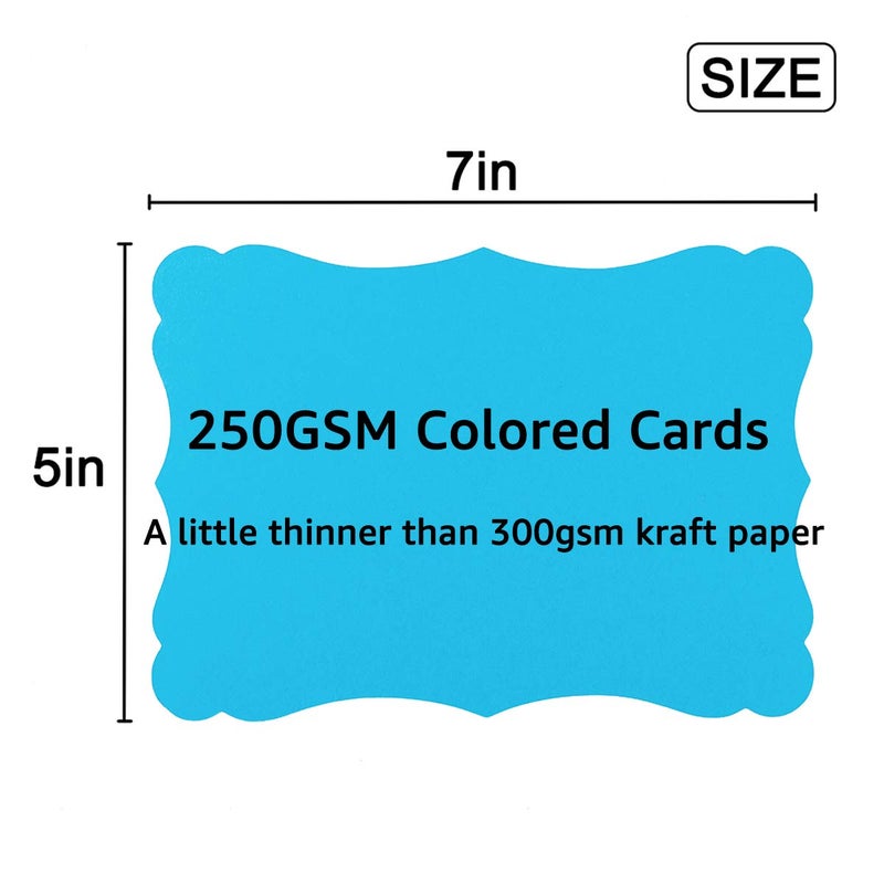Homtable 50 Pack Blank Kraft Cards Cardstock Thick Paper Brown Greeting Cards for DIY Gift Card Menus, Baby Shower and Wedding Invitations (Multicolored, 5x7IN) - Image 2