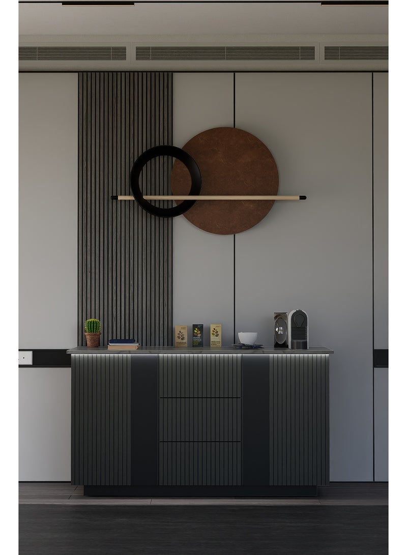 كوفي وورلد ركن قهوة باللون أسود، صناعة وطنية عصرية بإضاءة جذابة. - Image 1