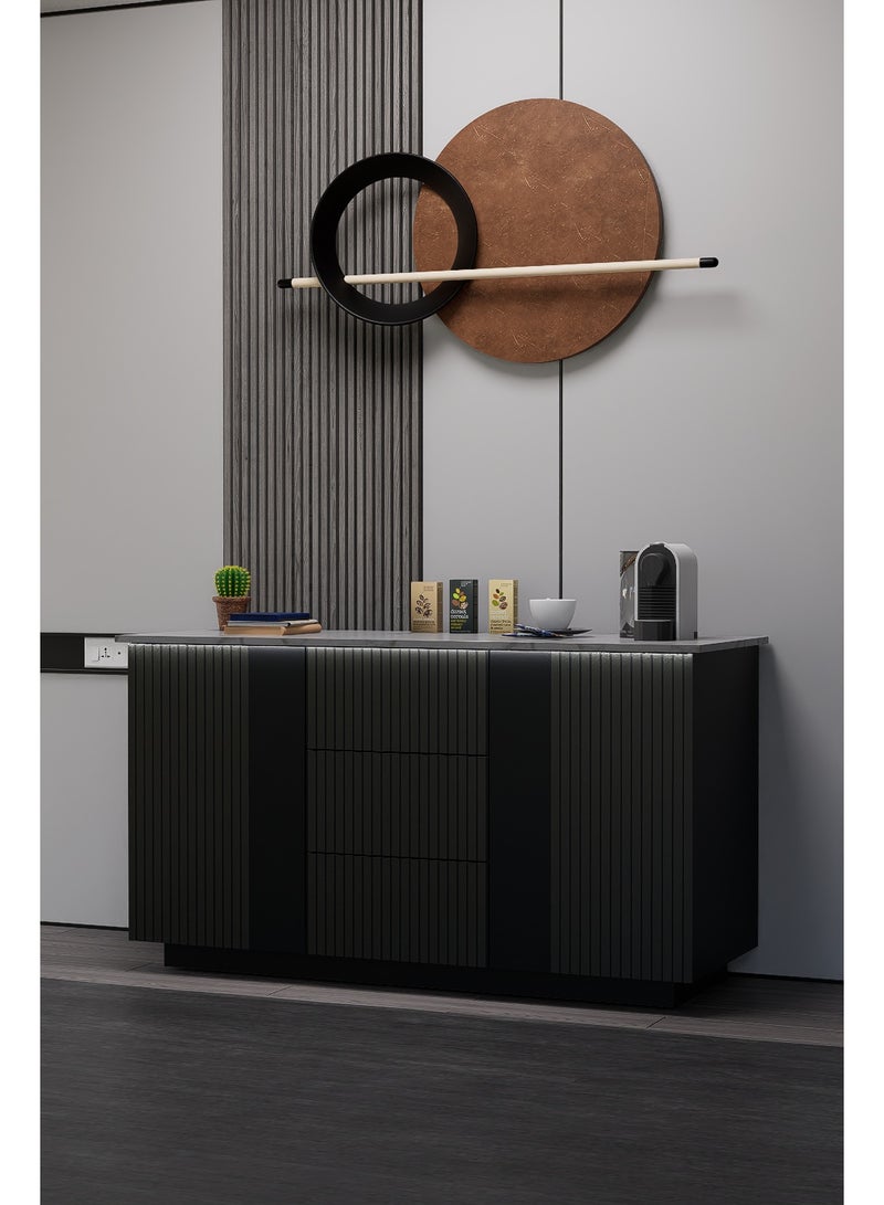 كوفي وورلد ركن قهوة باللون أسود، صناعة وطنية عصرية بإضاءة جذابة. - Image 3