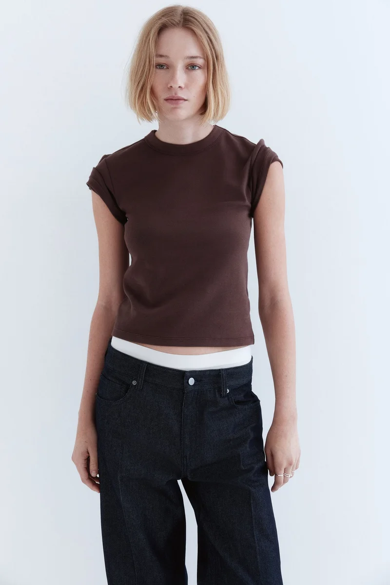 H&M Fitted cotton T-shirt