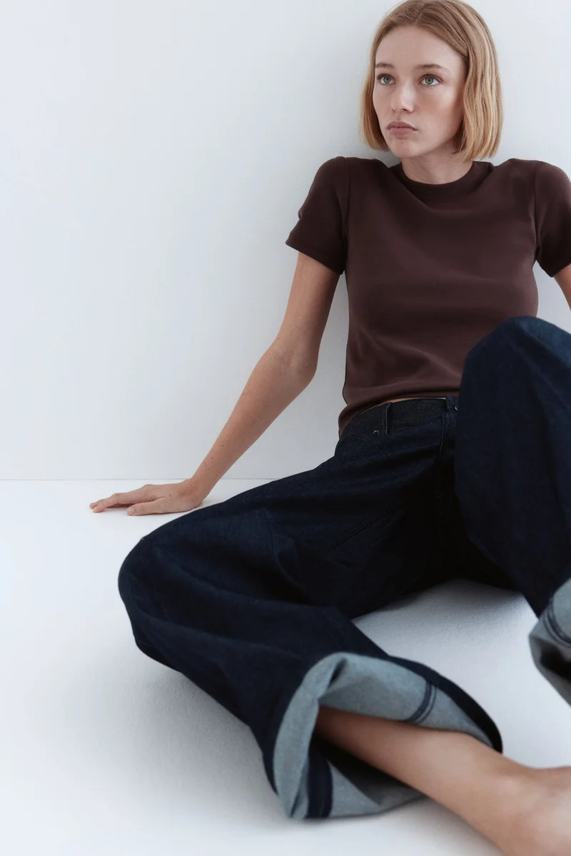 H&M Fitted cotton T-shirt