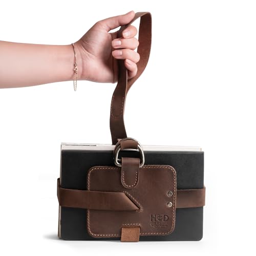 Hide & Drink, Adjustable Book Strap Carrier, Shoulder Carry Reader Essentials, Safe Rustic Holder, Full Grain Leather, Handmade Accessory, Bourbon Brown - Image 3