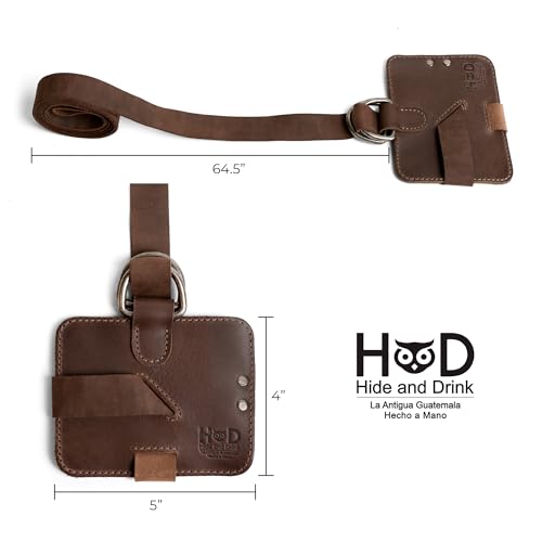 Hide & Drink, Adjustable Book Strap Carrier, Shoulder Carry Reader Essentials, Safe Rustic Holder, Full Grain Leather, Handmade Accessory, Bourbon Brown - Image 4