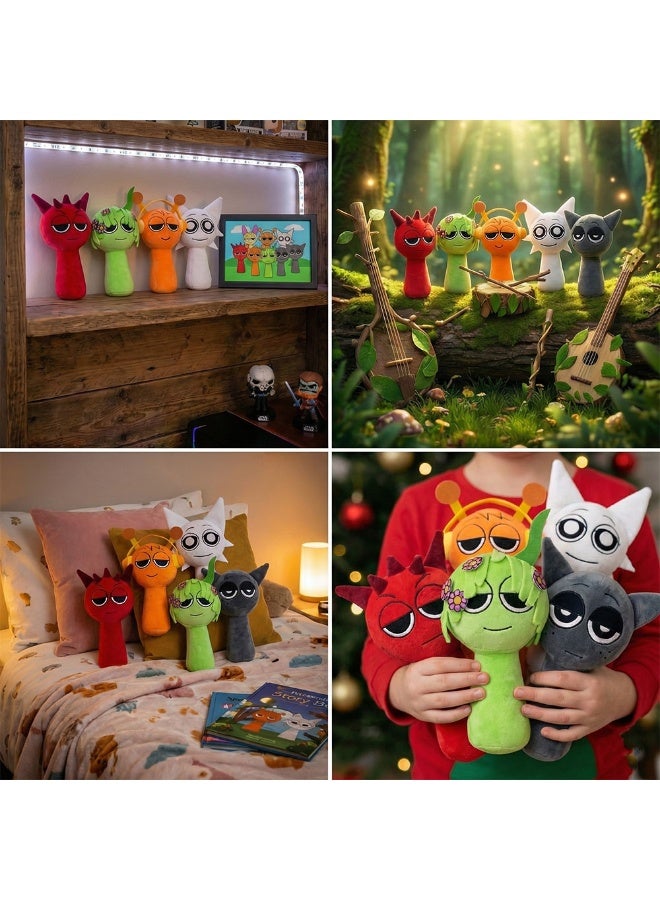 5PCS Sprunki Plush Toys, Sprunky Wenda & Gray Plushies Pillow Stuffed Animal Figure Dolls for Game Fans Gifts for Kids - Image 5