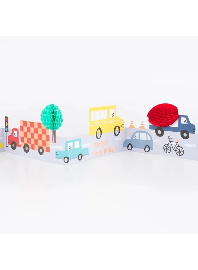 Meri Meri Transport Concertina Birthday Card