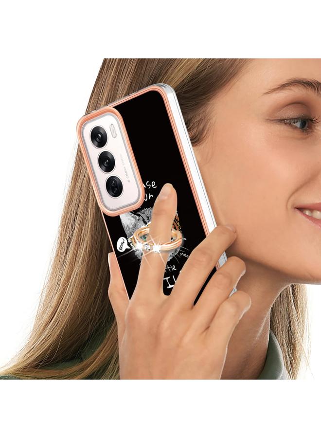 S-TOP Case For OPPO Reno12 Global Electroplating Dual-side IMD Phone Case with Ring Holder - Image 5