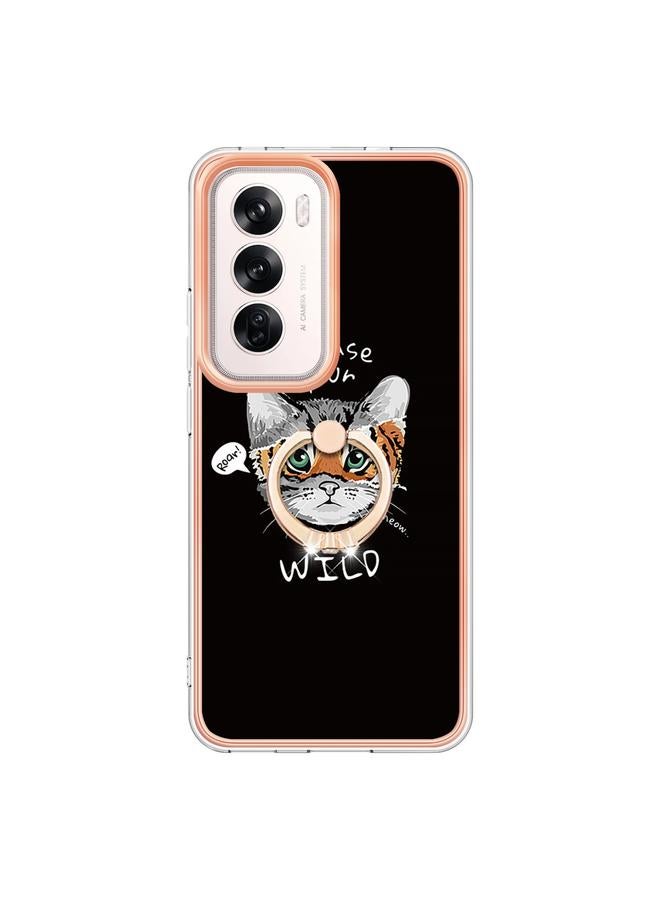 S-TOP Case For OPPO Reno12 Global Electroplating Dual-side IMD Phone Case with Ring Holder - Image 2