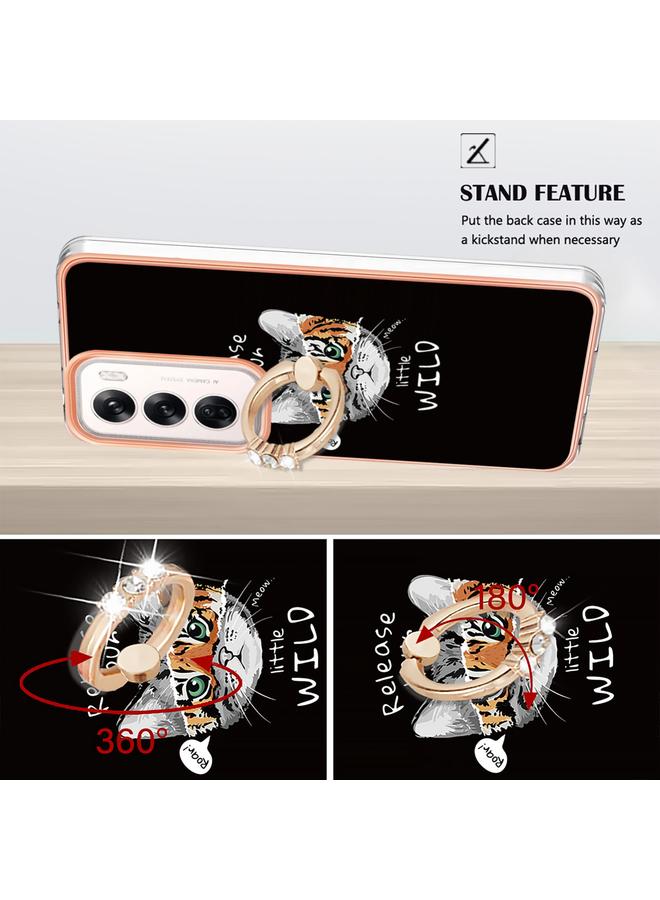S-TOP Case For OPPO Reno12 Global Electroplating Dual-side IMD Phone Case with Ring Holder - Image 3