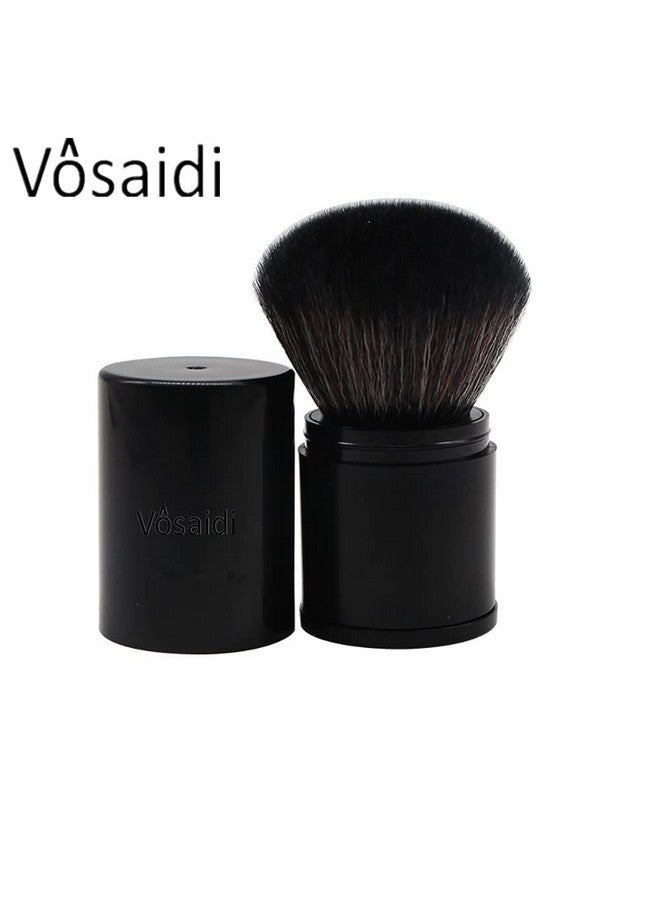Vosaidi Precision Blush Brushes Kabuki Face Brush Powder Brush Air Cushion Powder Puff For Liquid Foundation, Cream, Powder, Concealer (Black) - Image 3