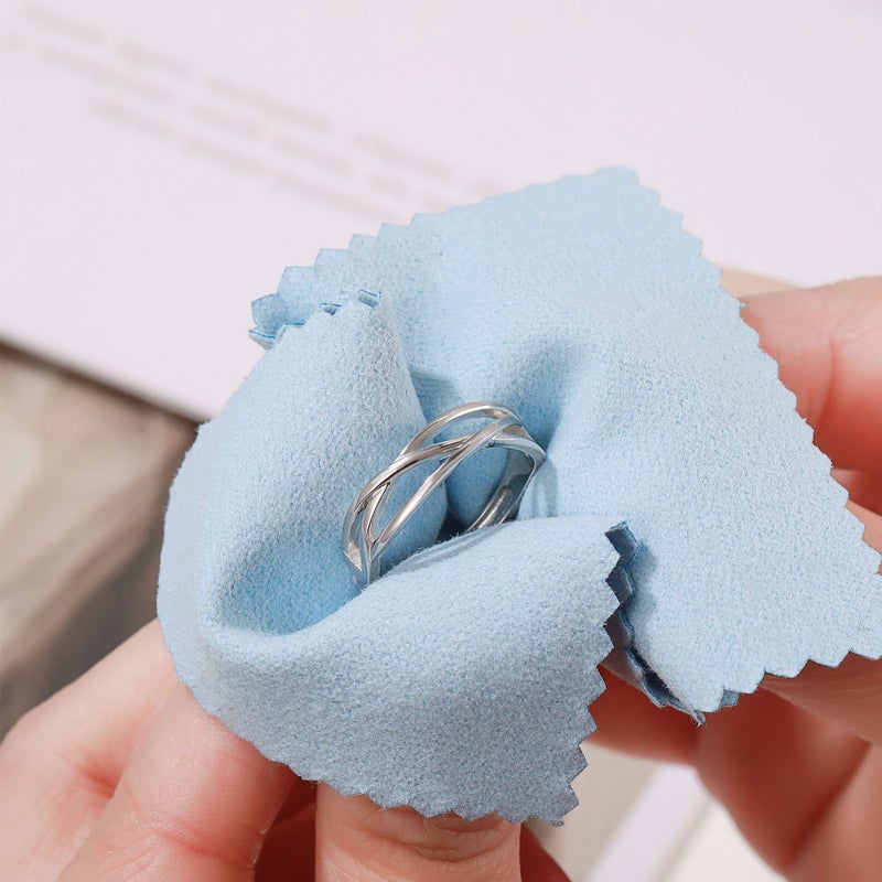OOOPEL Sterling Silver Adjustable Ring S925 Silver Rings for Women Cubic Zirconia Twist Love Knot Dainty Ring Silver Minimalist Open Finger Rings Silver Thumb Sterling Silver Ring - Image 4