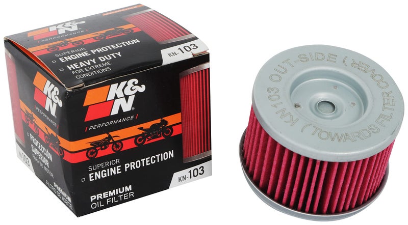 KN Motorcycle Oil Filter High Performance Premium Designed to be used with Synthetic or Conventional Oils Fits Select Honda Vehicles see product description for vehicles KN103