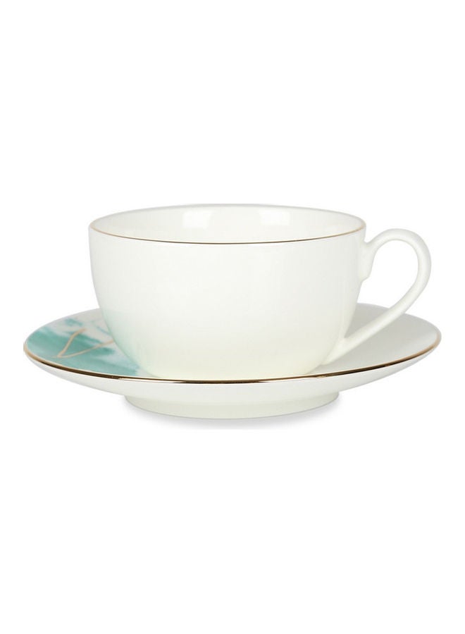 NIBEMINENT Coupe Durable Porcelain Teacup & Saucer Set Multicolour - Image 1