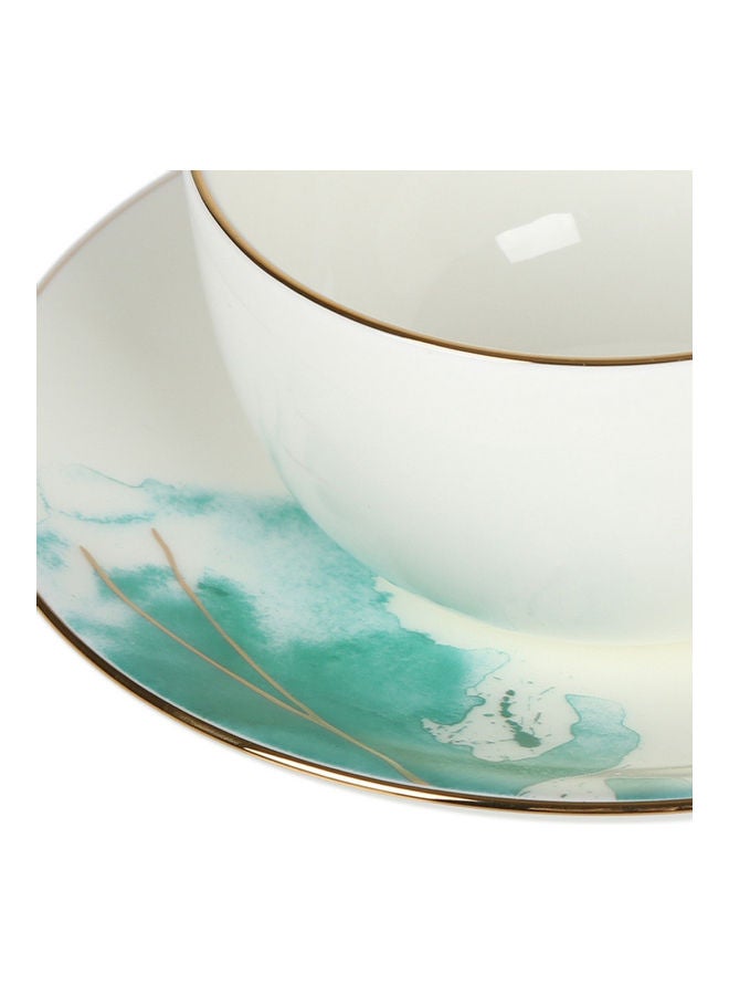 NIBEMINENT Coupe Durable Porcelain Teacup & Saucer Set Multicolour - Image 3