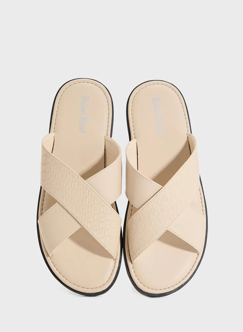 Robert Wood Cross Strap Sandals