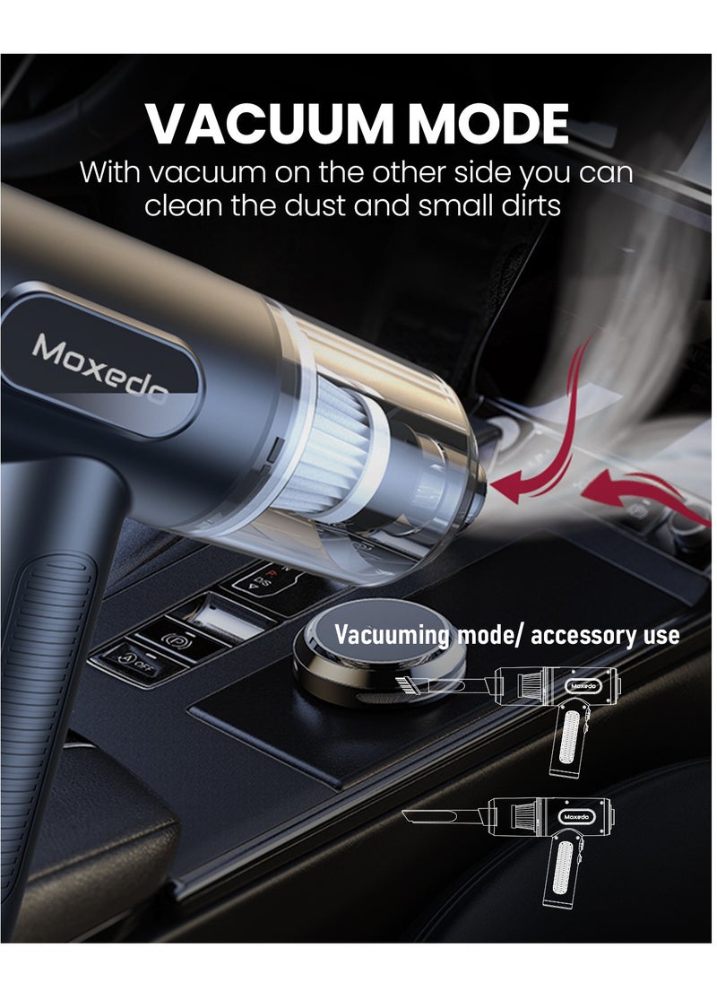 Moxedo - Moxedo 2 in 1 Cordless Air Duster 3 Gear Adjustable Portable Handheld Dual Mode Blowing and Vacuuming 50000 RMP with LED Light for Keyboard Cleaner, Computer and Car - Image 1