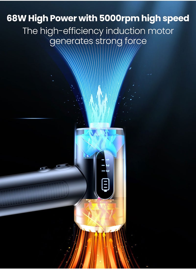 Moxedo - Moxedo 2 in 1 Cordless Air Duster 3 Gear Adjustable Portable Handheld Dual Mode Blowing and Vacuuming 50000 RMP with LED Light for Keyboard Cleaner, Computer and Car - Image 1