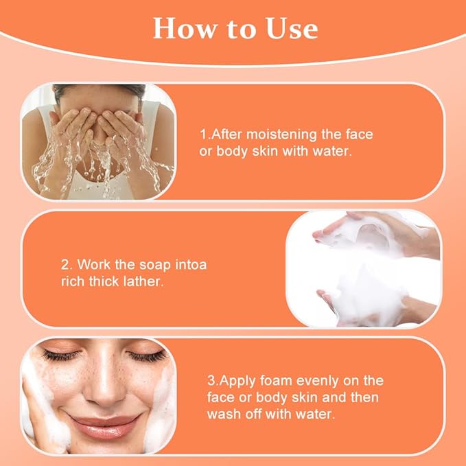 LOPHE Pure Kojic Acid Skin Brightening Soap3100g Soap Bar for Deep Facial Body Skin Cleaning with A Foaming Net Face and Body Bar for Skin Moisturizing Improve Uneven Skin Tone Gently Healing Acnes - Image 4