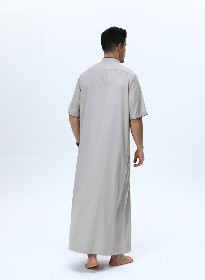 Take Two Men Henley Neck Button Placket Thobe - Image 3