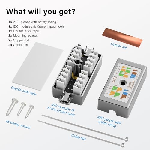 Iwillink 10Gbps Shielded Ethernet Junction Box,Cat6 Junction Box, Punch Down Type - Image 5