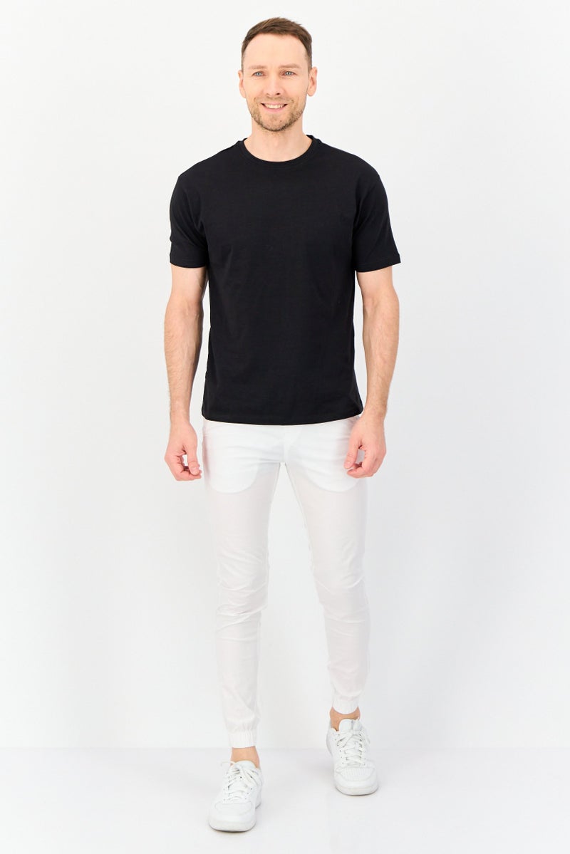 Celio Men Regular Fit Plain track Pants, White  - Image 4