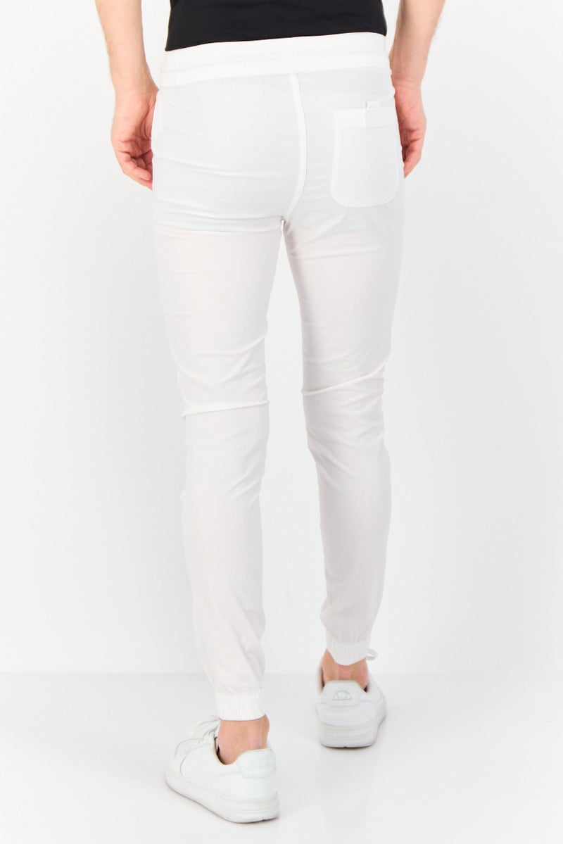 Celio Men Regular Fit Plain track Pants, White  - Image 2