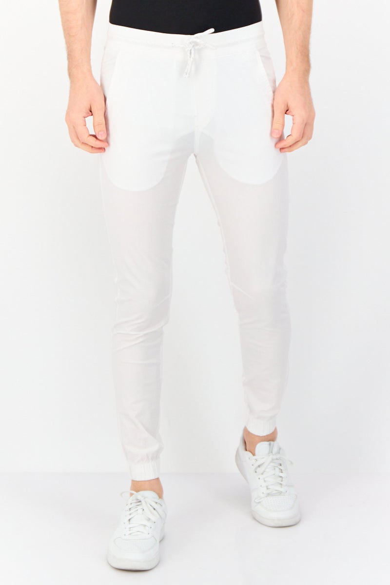 Celio Men Regular Fit Plain track Pants, White  - Image 1