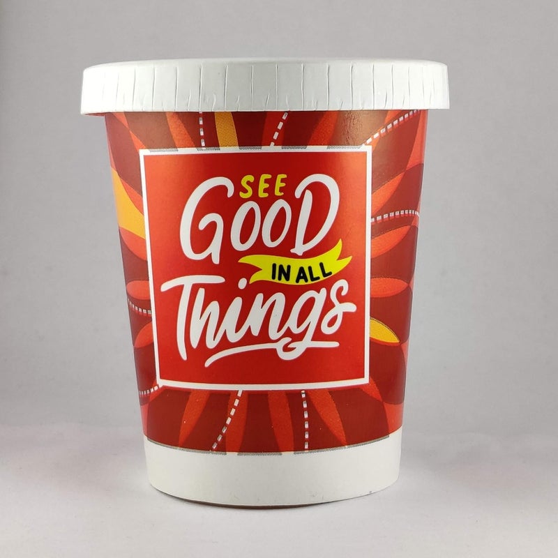 PARICOTT 240ml 8Oz Good Things Printed with Paper Lid Disposable Party Paper Cups for Hot Cold Beverages Pack of 100pcs - Image 2
