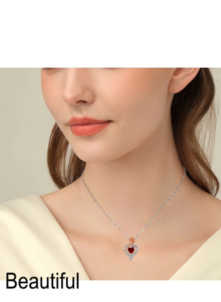 أنيقة القلب المحبة قلادة خمر قلادات المرأة - Image 5