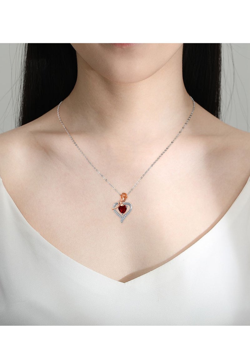 أنيقة القلب المحبة قلادة خمر قلادات المرأة - Image 3