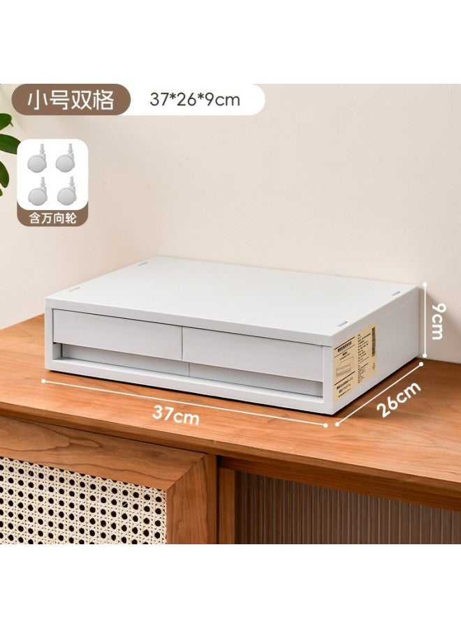 Quner Style Desktop Storage Box Cosmetic File Storage Household Sundries Storage Container Multi-layer Compartment Dustproof Drawer - Image 1