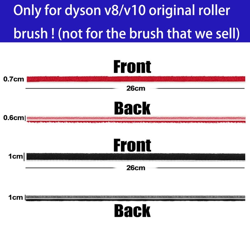 Odashen 4 Pcs Strips Replacment for Dyson V8,V10 Vacuum Cleaner Rolling Brush Strips, with 1 Screwdriver - Image 2