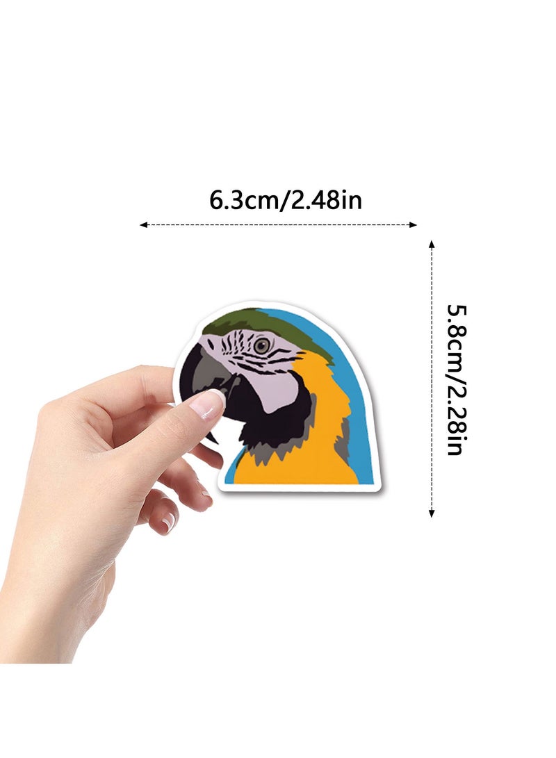 مجموعة من 110 ملصقات ببغاء كرتونية لطيفة متعددة الألوان للمراهقين والبالغين، ملصقات فينيل مقاومة للماء لأجهزة الكمبيوتر المحمولة وزجاجات المياه وألواح التزلج والأمتعة - Image 2