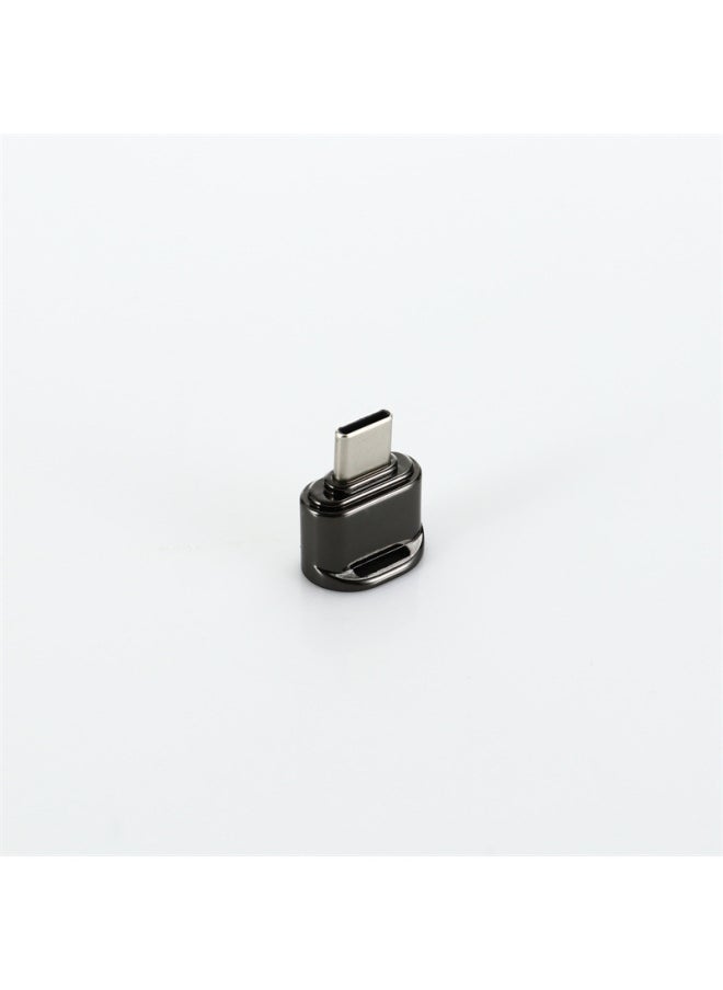 Generic - Applicable Private Mode Zinc Alloy Card Reader TF Card Reader Support Apple 15 Type-C Card Reader-Color:Silver With Chain (single Bag Packaging) - Image 1
