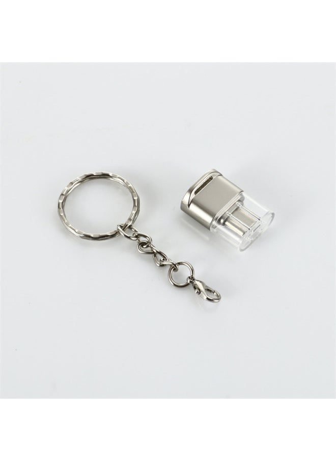 Generic - Applicable Private Mode Zinc Alloy Card Reader TF Card Reader Support Apple 15 Type-C Card Reader-Color:Silver With Chain (single Bag Packaging) - Image 1