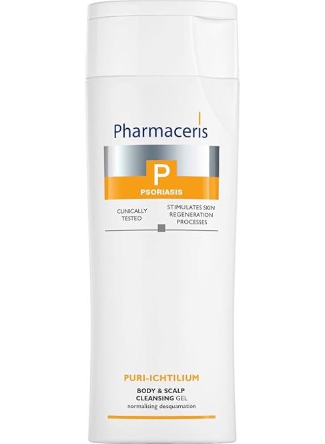 Pharmaceris P Puri-Ichtilium Body and Scalp Cleansing Gel for Excessively Dry Skin, Regulation of Exfoliation Process - 250 ml